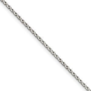 1.5mm Sterling Silver, Diamond Cut Solid Spiga Chain Necklace, 30 Inch